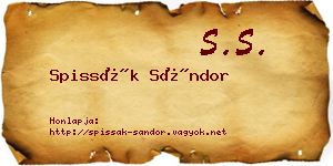 Spissák Sándor névjegykártya