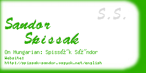 sandor spissak business card